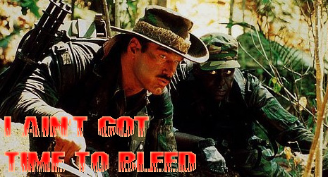 Jesse Ventura Predator Ain't Got Time To Bleed Movie Quote Fan T